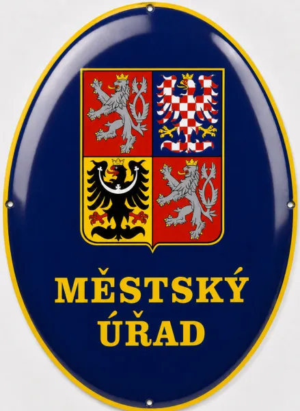 Smaltované řešení města v oválu O-město 1